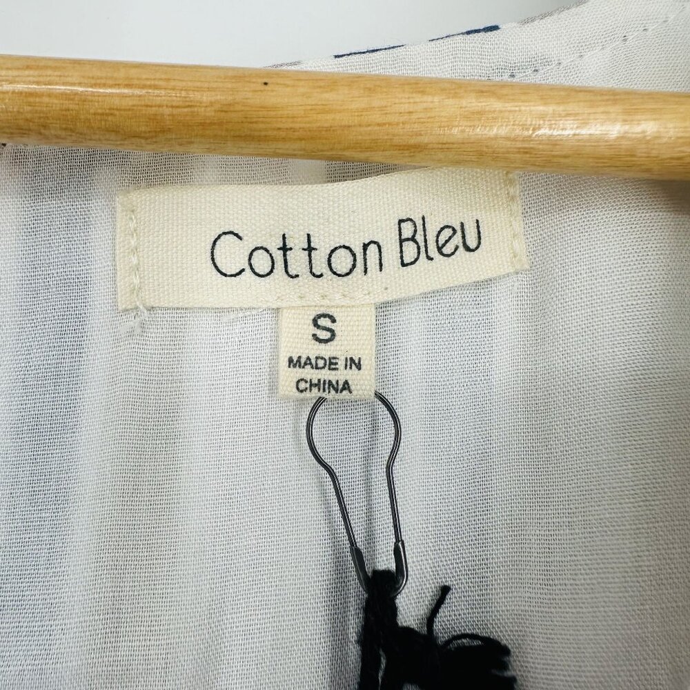 Cotton Bleu Multi Flutter Sleeve Striped Scarf Print V-neck Keyhole Maxi Dress S - Picture 6 of 13